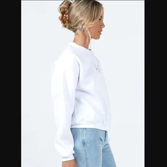 Princess Polly Lioness Love Bites White Pink Sweatshirt S - Picture 4 of 9